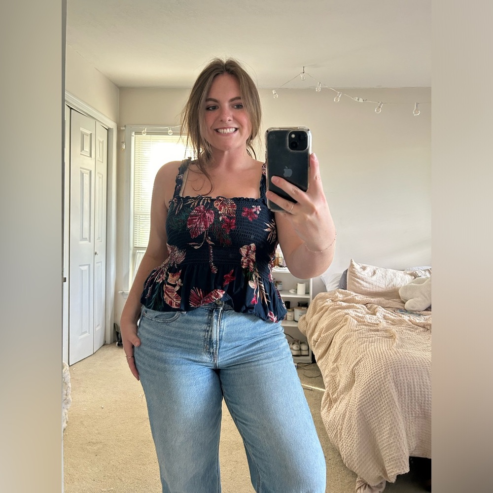 Floral Elastic Tank Top